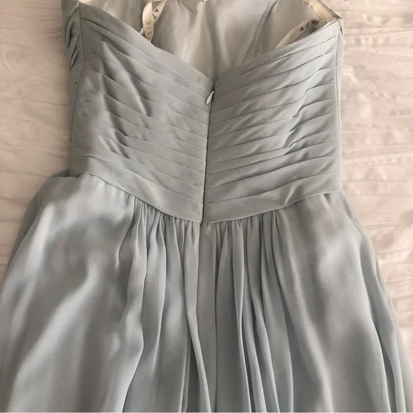 Azazie Strapless Dress in Light Blue and White - Picture 8 of 10